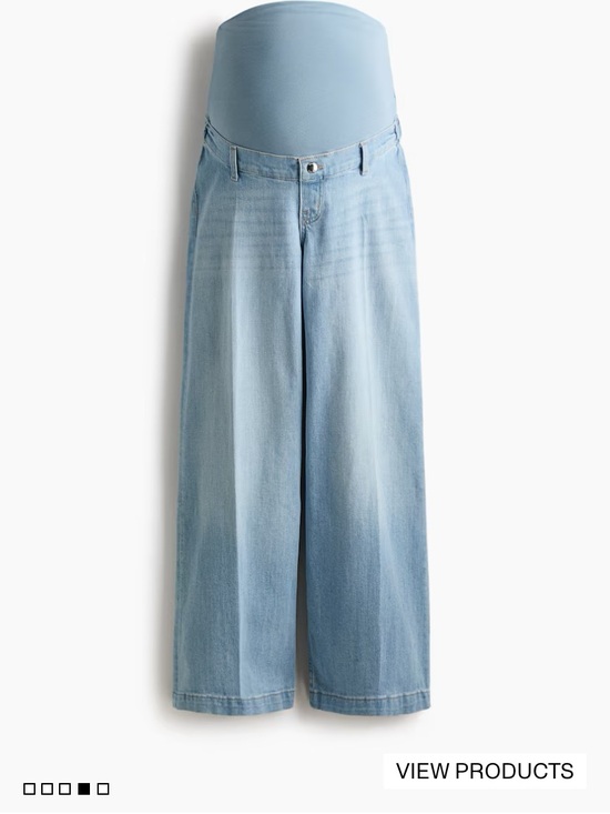 H&M Pants - H&M Light Blue Maternity Wide-Leg Jeans